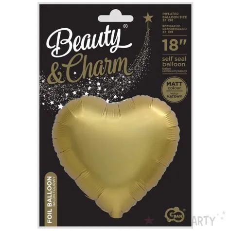balon foliowy serce beauty and charm zloty godan 18 hrt