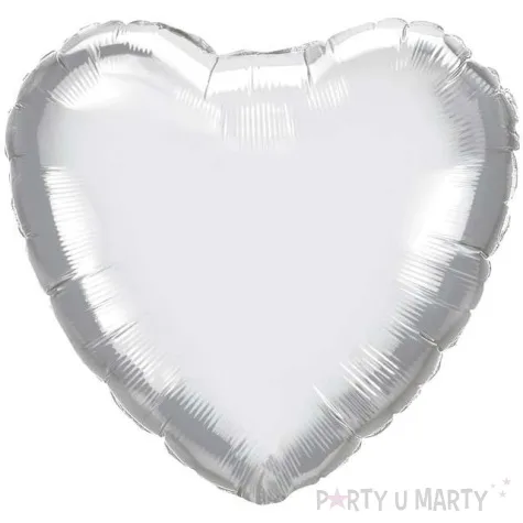 balon foliowy serce chrom srebrny qualatex 18 hrt