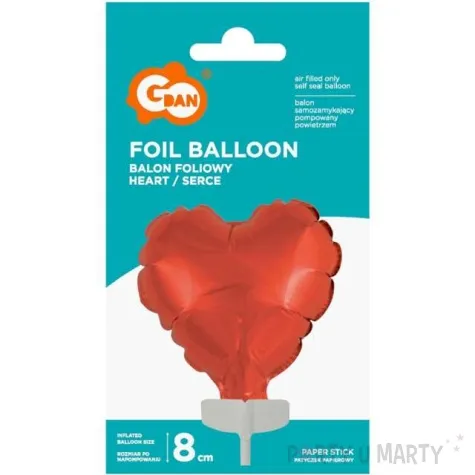 balon foliowy serce czerwony godan 3 hrt