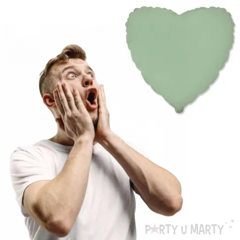 balon foliowy serce dekoracje na urodziny wesele mietowy matowy 18 hrt