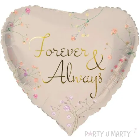 balon foliowy serce forever and always folat ecru 18 hrt