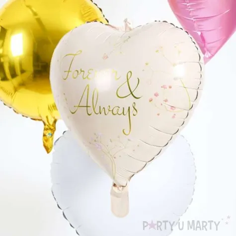 balon foliowy serce forever and always folat ecru 18 hrt