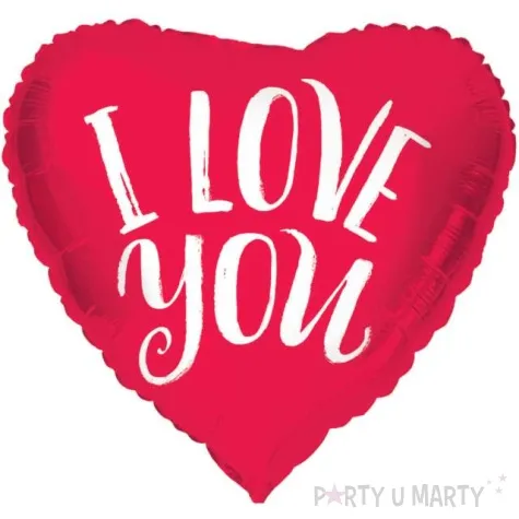 balon foliowy serce i love you czerwony folat 18 hrt