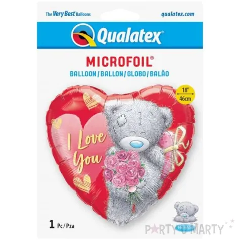 balon foliowy serce i love you z misiem qualatex 18 hrt