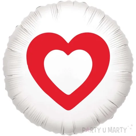 balon foliowy serce ko bialy 18 rnd