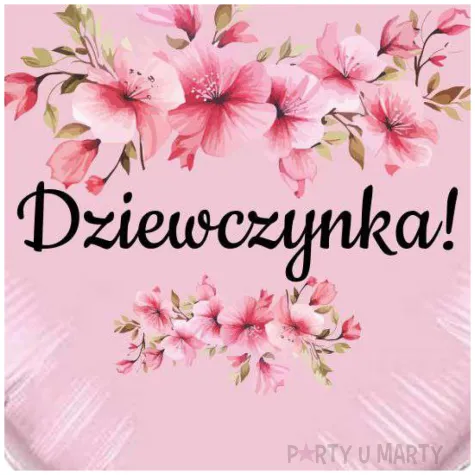 balon foliowy serce kwiat jabloni dziewczynka dekoracja na baby shower gender reveal 18 hrt