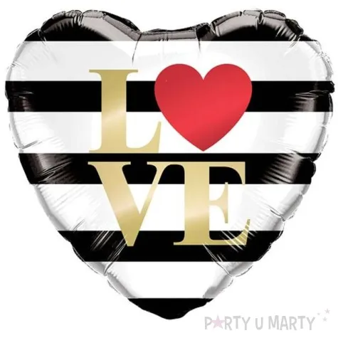 balon foliowy serce l love ve paski qualatex 18 hrt