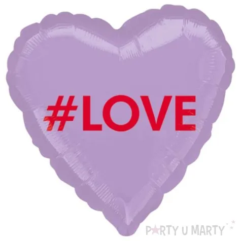 balon foliowy serce love fioletowy 18 amscan
