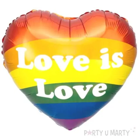 balon foliowy serce love is love kolorowy partydeco 14 hrt