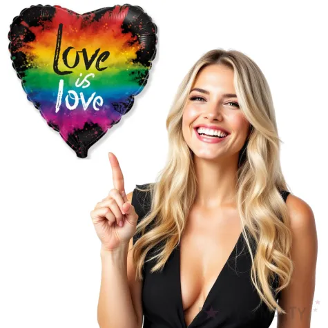 balon foliowy serce love is love teczowy flexmetal 18 hrt