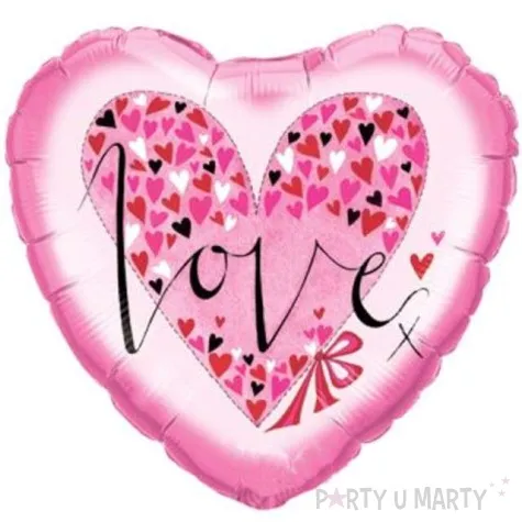 balon foliowy serce love rozowy qualatex 18 hrt