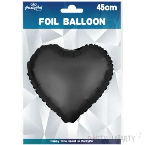 balon foliowy serce matowe czarny partypal 18 hrt