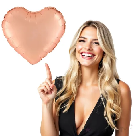 balon foliowy serce matowe rozowe zloto partypal 18 hrt