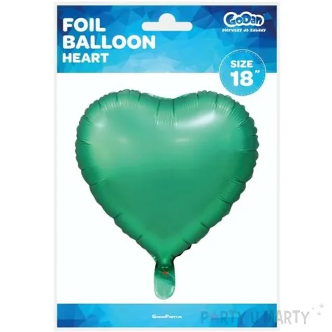 balon foliowy serce matowe zielony godan 18 hrt