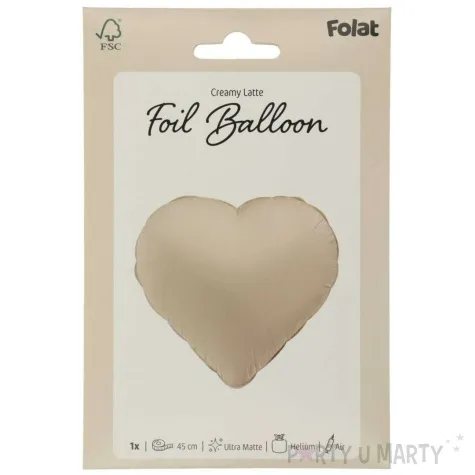 balon foliowy serce matowy kremowe latte folat 18 hrt