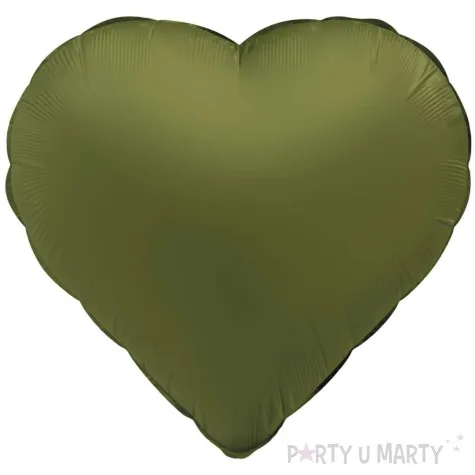 balon foliowy serce matowy oliwkowy folat 18 str