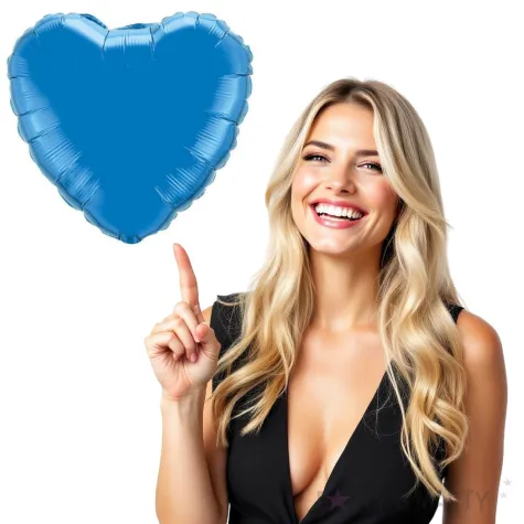 balon foliowy serce metaliczne niebieski flexmetal 18 hrt
