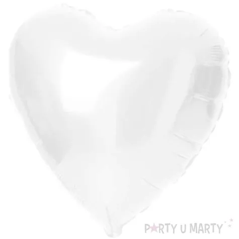balon foliowy serce metallic matte bialy folat 18 hrt