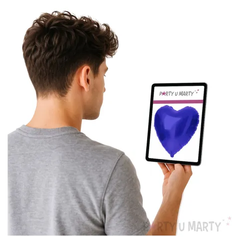 balon foliowy serce metallic matte granatowy folat 18 hrt