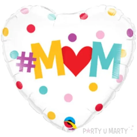 balon foliowy serce mom bialy folat 18 hrt