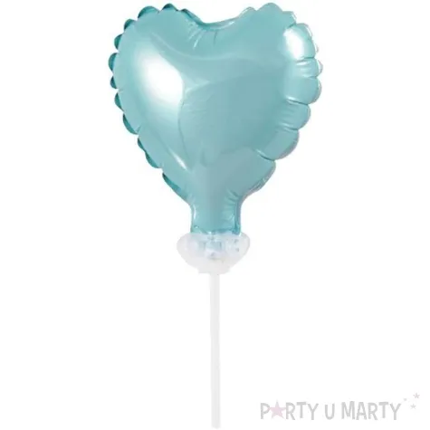 balon foliowy serce na patyczku blekitny godan 3 hrt