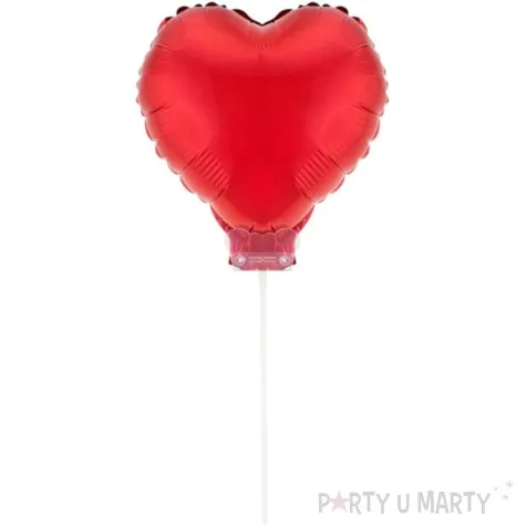 balon foliowy serce na patyczku czerwony godan 11 hrt