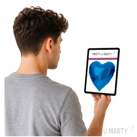 balon foliowy serce niebieski folat 18 hrt