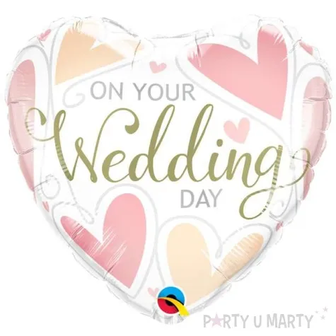 balon foliowy serce on your wedding day qualatex 18 hrt