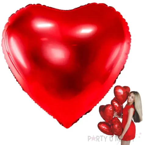 balon foliowy serce prezent na walentynki czerwony partydeco 18 hrt
