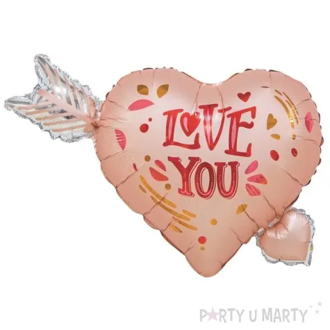 balon foliowy serce przebite strzala love you jix 27 hrt