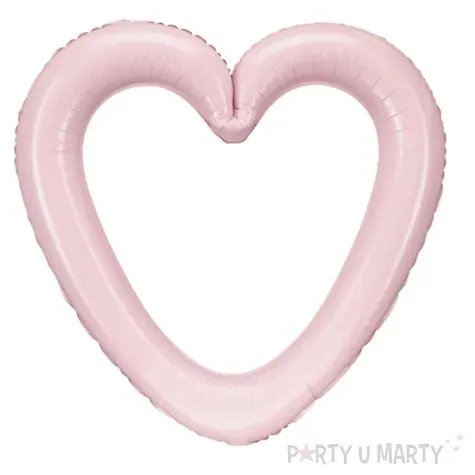 balon foliowy serce ramka rozowy jasny partydeco