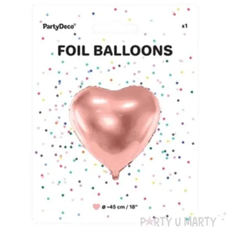 balon foliowy serce rozowe zloto partydeco 18 hrt