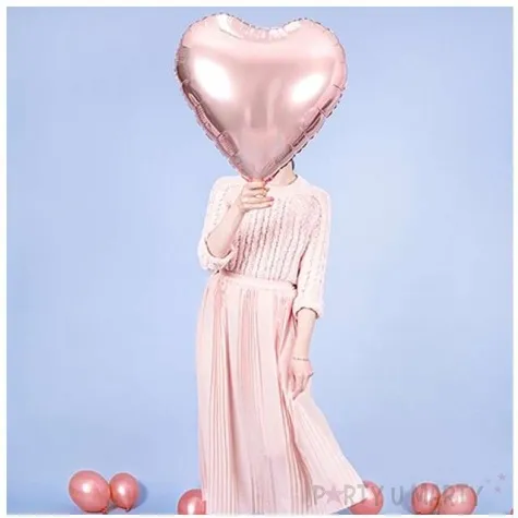 balon foliowy serce rozowe zloto partydeco 24 hrt