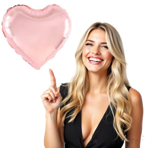 balon foliowy serce rozowe zloto partypal 32 hrt