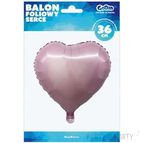 balon foliowy serce rozowy jasny godan 18 hrt