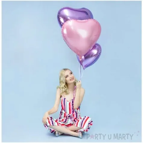 balon foliowy serce rozowy partydeco 24 hrt