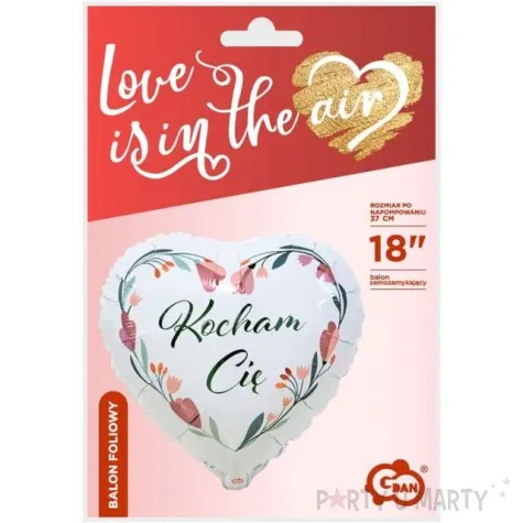 balon foliowy serce satynowe bialy godan 18 hrt