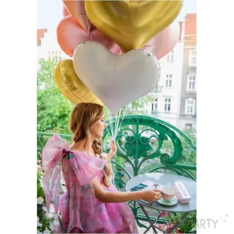 balon foliowy serce satynowe bialy partydeco 29 hrt