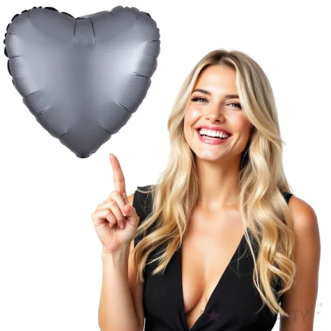 balon foliowy serce satynowe grafitowy amscan 17 rnd