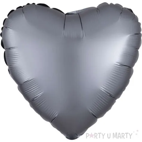 balon foliowy serce satynowe grafitowy amscan 17 rnd