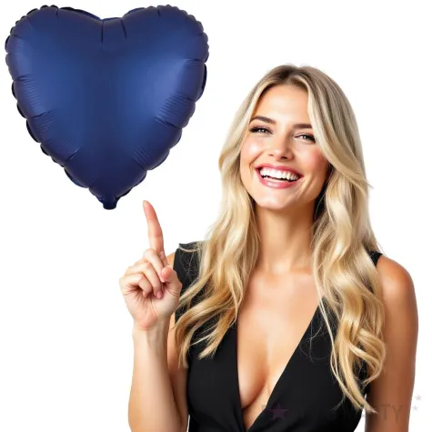 balon foliowy serce satynowe granatowy amscan 17 hrt