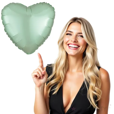 balon foliowy serce satynowe mietowy amscan 17 hrt