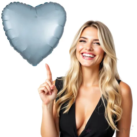 balon foliowy serce satynowe niebieski jasny amscan 17 hrt