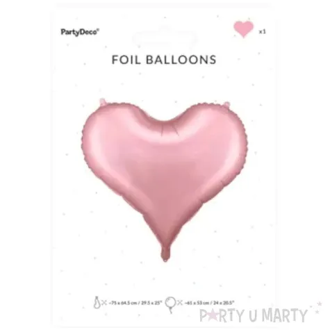balon foliowy serce satynowe rozowe jasne partydeco 29 hrt