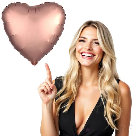 balon foliowy serce satynowe rozowe zloto amscan 17 hrt