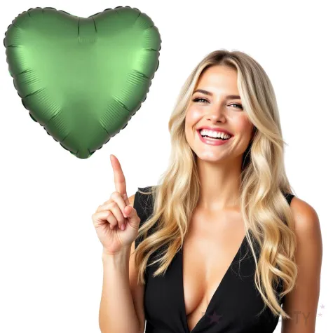 balon foliowy serce satynowe zielony amscan 17 hrt
