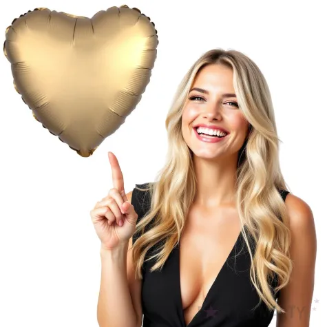 balon foliowy serce satynowe zloty amscan 17 hrt