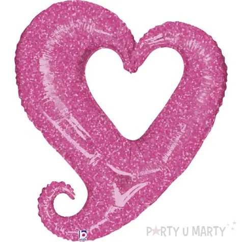 balon foliowy serce splatane rozowy betallic 37 shp