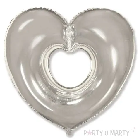 balon foliowy serce srebrne flexmetal 24 hrt