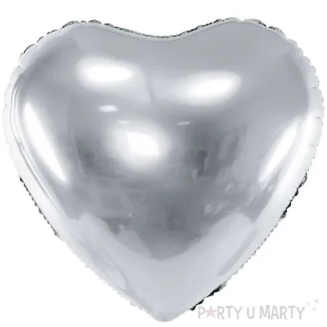 balon foliowy serce srebrny partydeco 24 hrt